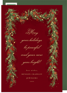 'Winter Garland' Business Holiday Greetings Card