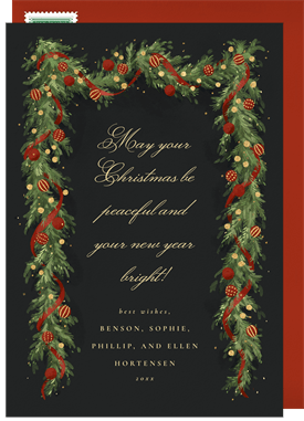 'Winter Garland' Christmas Greetings Card