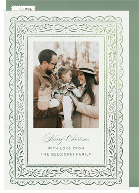 'Dainty Holiday Lace' Christmas Greetings Card