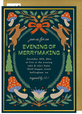 'Woodland Holiday' Christmas Party Invitation