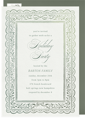 'Dainty Holiday Lace' Holiday Party Invitation