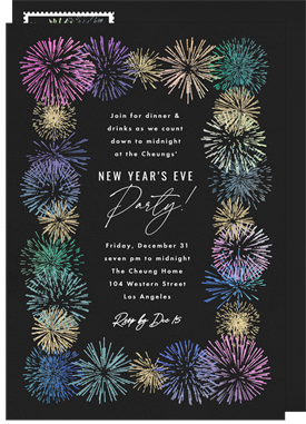 'Fabulous Fireworks' New Year's Party Invitation