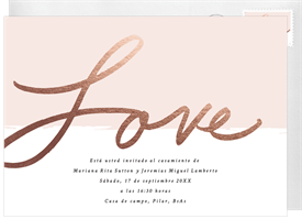 'Rose Gold Love' Wedding Invitation