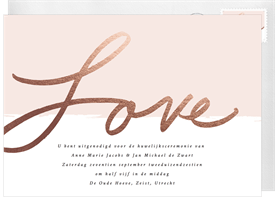 'Rose Gold Love' Wedding Invitation