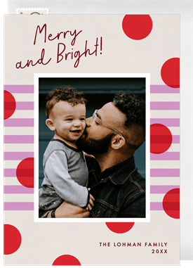 'Merry Stripes and Dots' Holiday Greetings Card