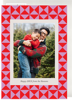 'Festive Geometric Frame' New Year's Greeting Card