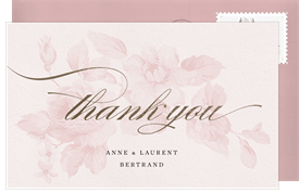 'Vintage Botanical' Wedding Thank You Note