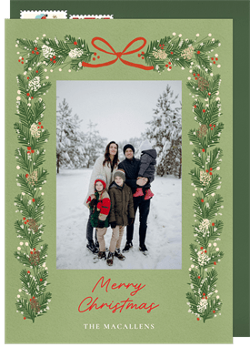 'Festive Watercolor Foliage' Christmas Greetings Card