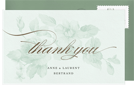 'Vintage Botanical' Wedding Thank You Note