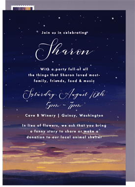 'Warm Sunset' Memorial Invitation
