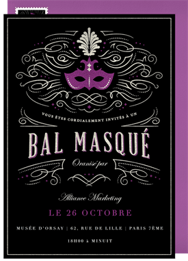 'Masquerade Ball' Business Invitation