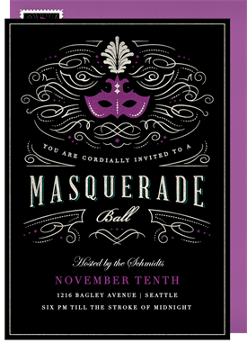 'Masquerade Ball' Entertaining Invitation