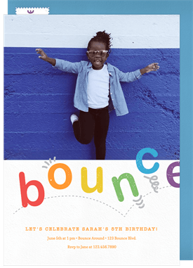 'Double Bounce Photo' Kids Birthday Invitation