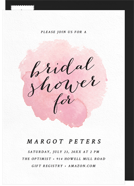 'Watercolor Emblem' Bridal Shower Invitation