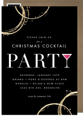 'Foil Rings' Christmas Party Invitation