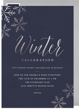 'Foil Flurry' Business Holiday Party Invitation