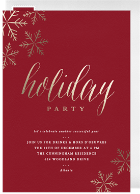 'Foil Snowflakes' Business Holiday Party Invitation