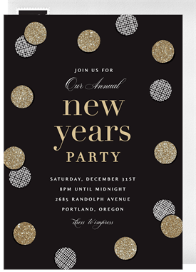 'Confetti Sparkle' New Year's Party Invitation