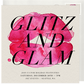 'Glitz and Glam' Holiday Party Invitation