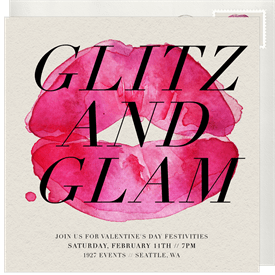 'Glitz and Glam' Valentine's Day Invitation