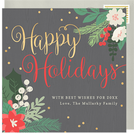 'Winter Florals' Holiday Greetings Card