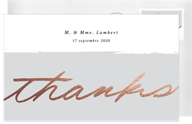 'Rose Gold Love' Wedding Thank You Note