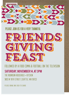 'Friendsgiving Feast' Thanksgiving Invitation