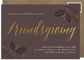 'Friendsgiving Gold' Thanksgiving Invitation