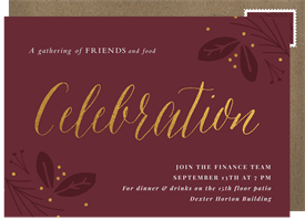 'Botanical Celebration' Business Invitation
