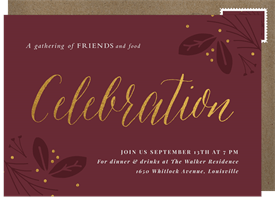 'Botanical Celebration' Entertaining Invitation
