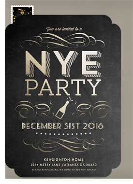 'NYE Bottle' New Year's Party Invitation