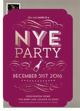 'NYE Bottle' New Year's Party Invitation