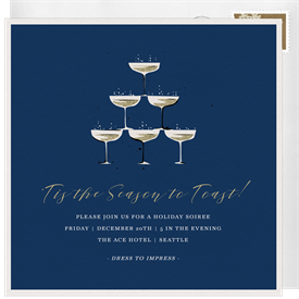 'Champagne Tier' Holiday Party Invitation