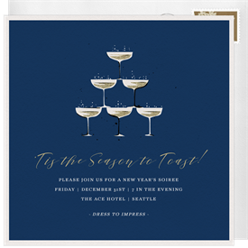 'Champagne Tier' New Year's Party Invitation