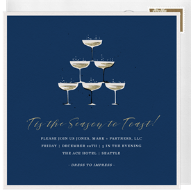 'Champagne Tier' Business Holiday Party Invitation