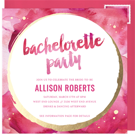 'Gold Ring Bling' Bachelorette Party Invitation