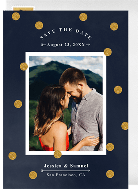 'Polka Dot Frame' Wedding Save the Date