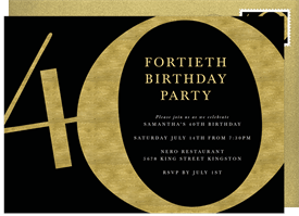 'The Big Four Oh' Adult Birthday Invitation