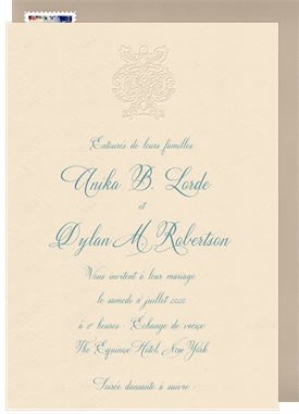 'Deconstructed Damask' Wedding Invitation