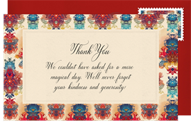 'Deconstructed Damask' Wedding Thank You Note
