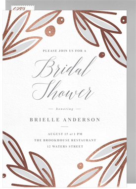 'Rose Gold Botanicals' Bridal Shower Invitation