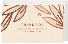 'Rose Gold Botanicals' Bridal Shower Thank You Note