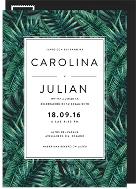 'Deep Jungle' Wedding Invitation