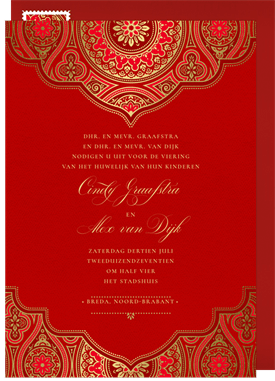 'Indian Inspired' Wedding Invitation