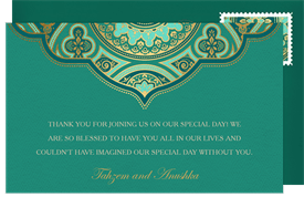 'Indian Inspired' Wedding Thank You Note