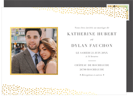 'Champagne Border' Wedding Invitation