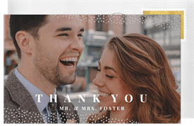 'Champagne Border' Wedding Thank You Note