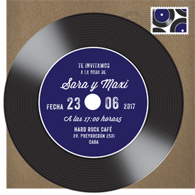 'Vintage Vinyl' Wedding Invitation