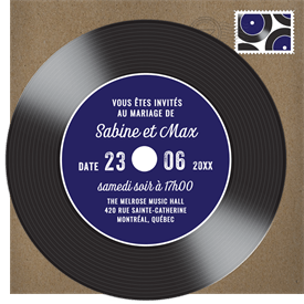 'Vintage Vinyl' Wedding Invitation