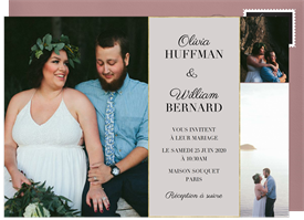 '3 Photo Charm' Wedding Invitation